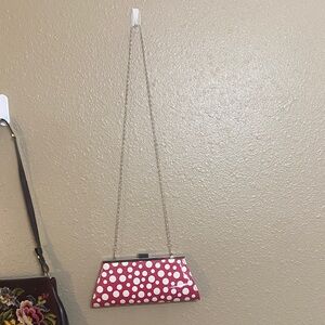 Nieman Matcus- Polka Dot Clutch Bag - Pink and White. Never used.